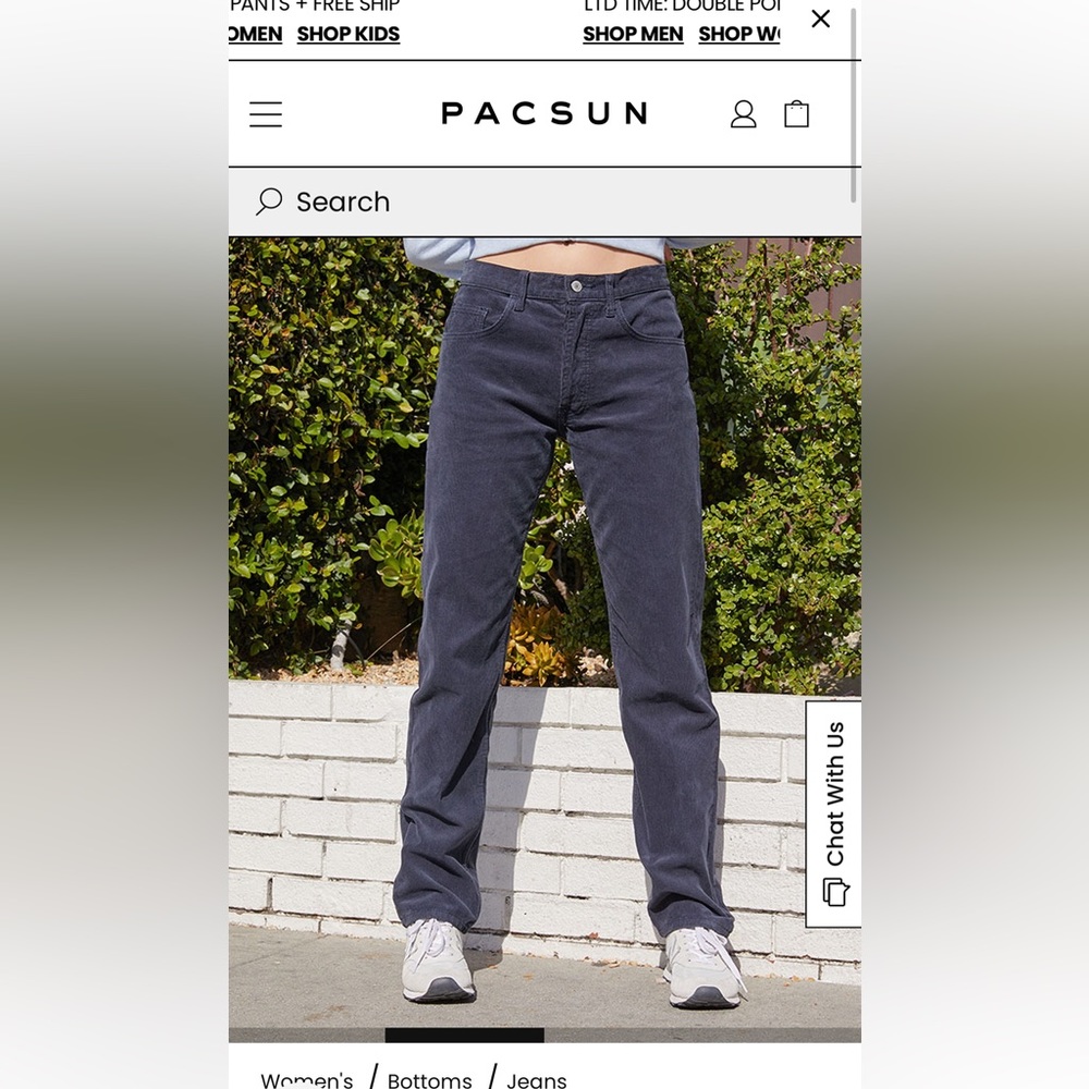 John Galt Navy Corduroy Straight Leg Pants